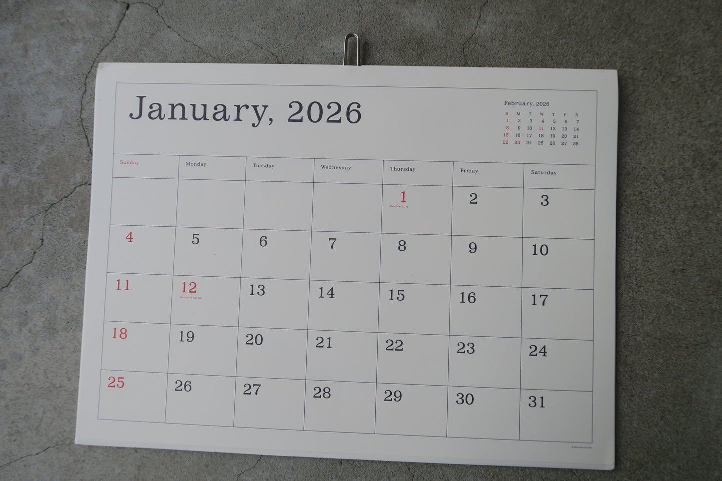 japan---2026　calendar---ando gallery