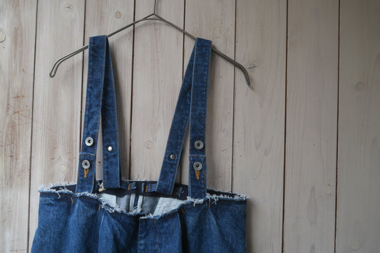 japan----デニムサスペンダーパンツ--R&D