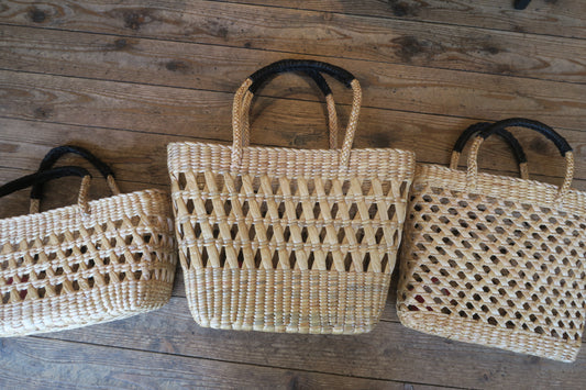 thailand---water hyacints--透かし模様バスケット